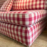 Gingham check sofa bench