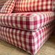 Gingham check sofa bench