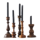 Scandinavian Wooden Candleholders, Set of 5