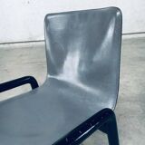 Postmodern Leather Dining Chairs, Italy, 1980s, Set of 4