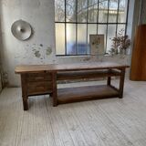 XL central island workbench oak
