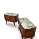 Tables de chevet plaquées en palissandre avec plateau en onyx vert