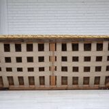 1950s, Danish 3-seater sofa, furniture velour, carved oak wood.