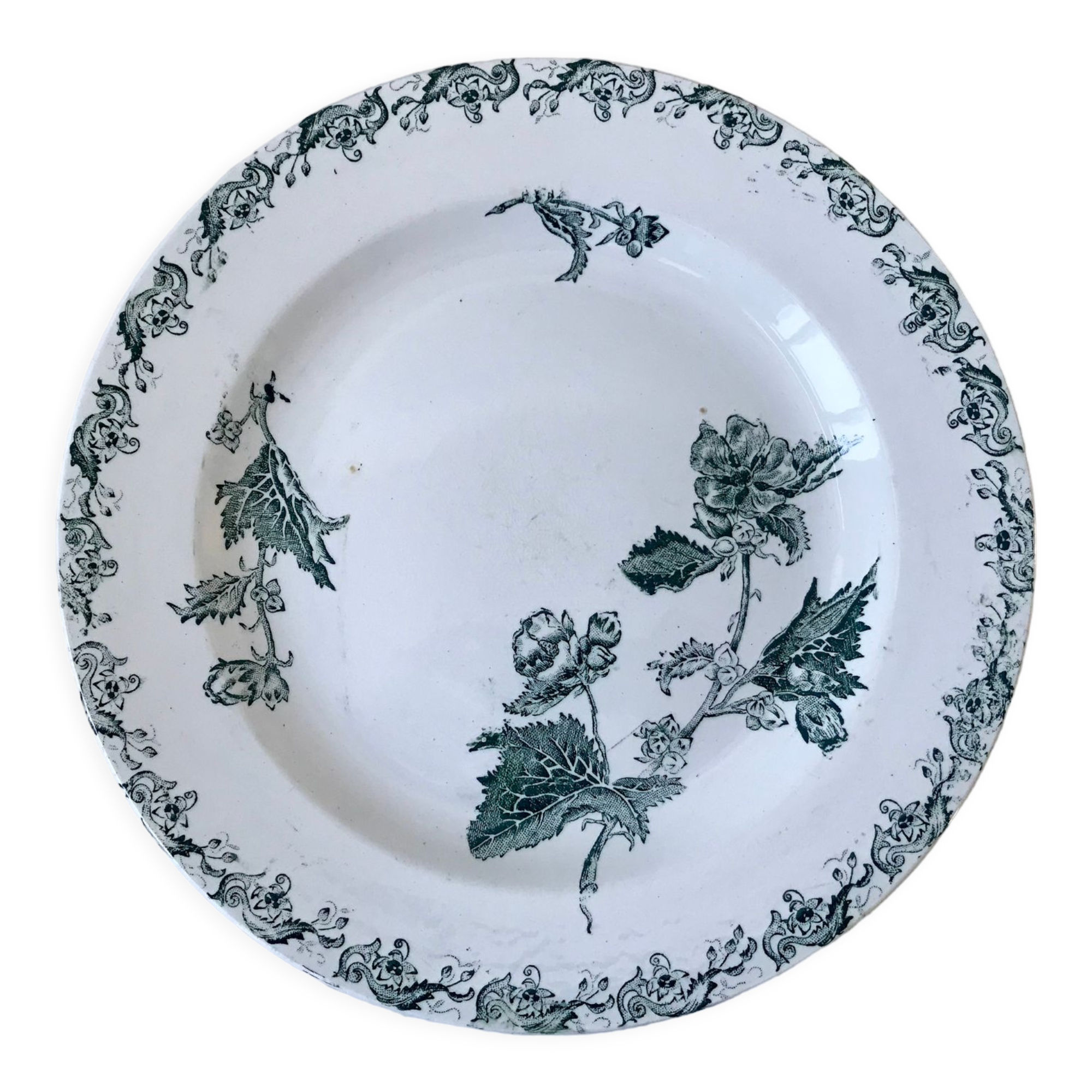 Round plate in iron earth model "richelieu" xixth