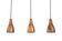 Set of three copper Bent Karlby pendant lamps for Lyfa