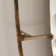Oval mirror in art deco brass, Italy 1940s.
