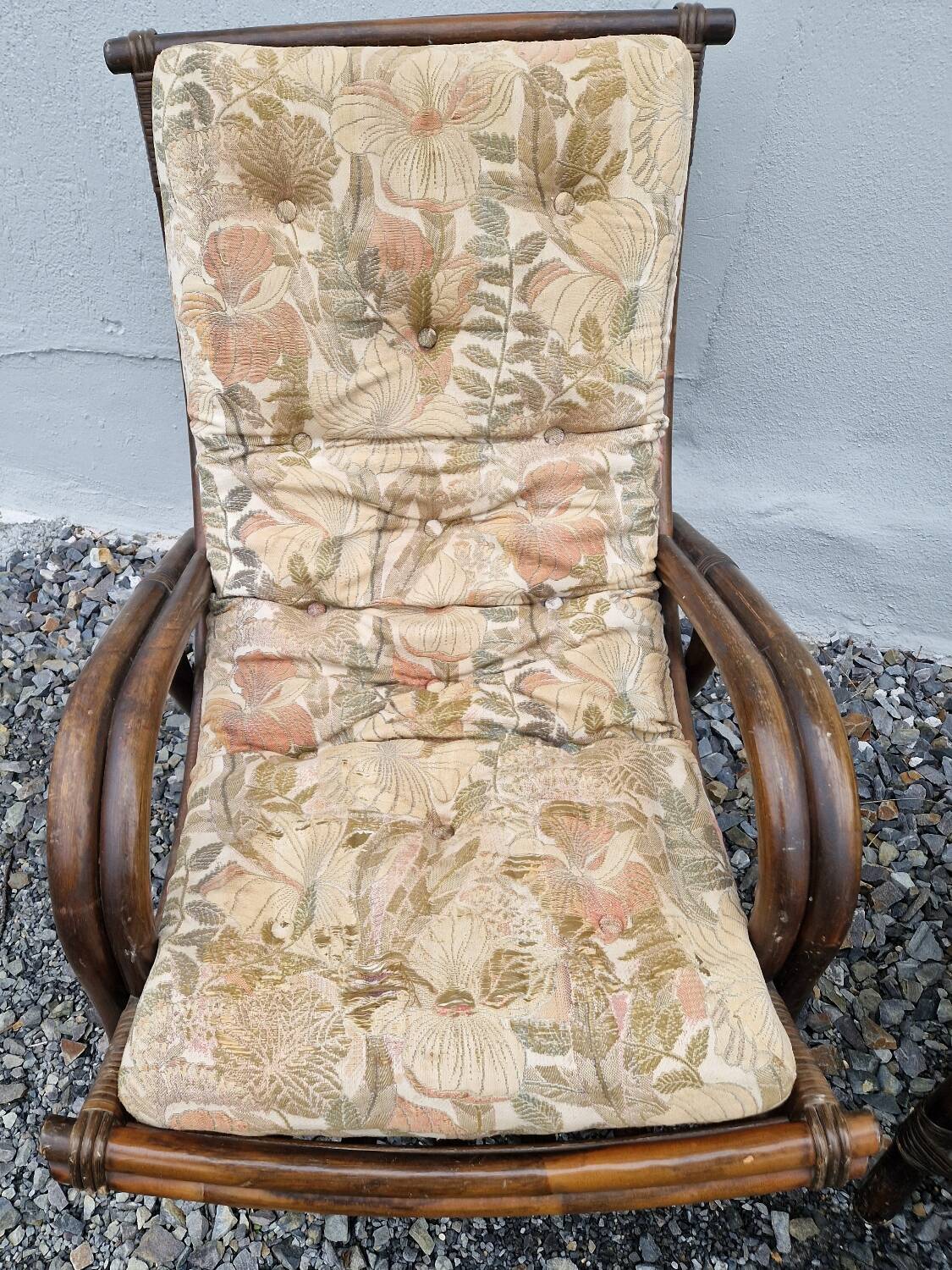 Vintage wicker armchair pair