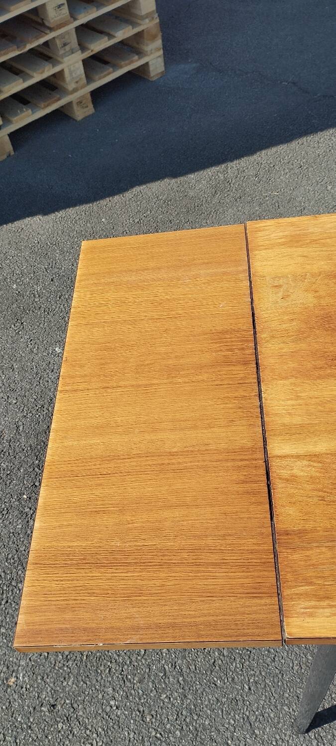 70' wood and chrome kitchen table