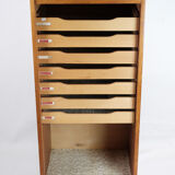 Jalousie Cabinet with Pull-Out Drawers in Teak Wood from the 1960s