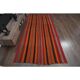 Orange Red Vintage Handmade Wool Cotton Kilim Runner Rug 172x372