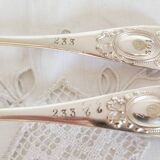 Silver cutlery set, 1 fork and 1 spoon, J Casses et Cie