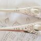 Silver cutlery set, 1 fork and 1 spoon, J Casses et Cie