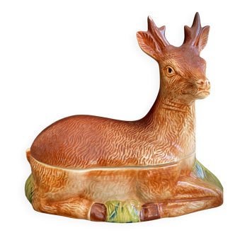 Vintage terrine in earthenware by Michel Caugant - Roe Deer / Stag shape