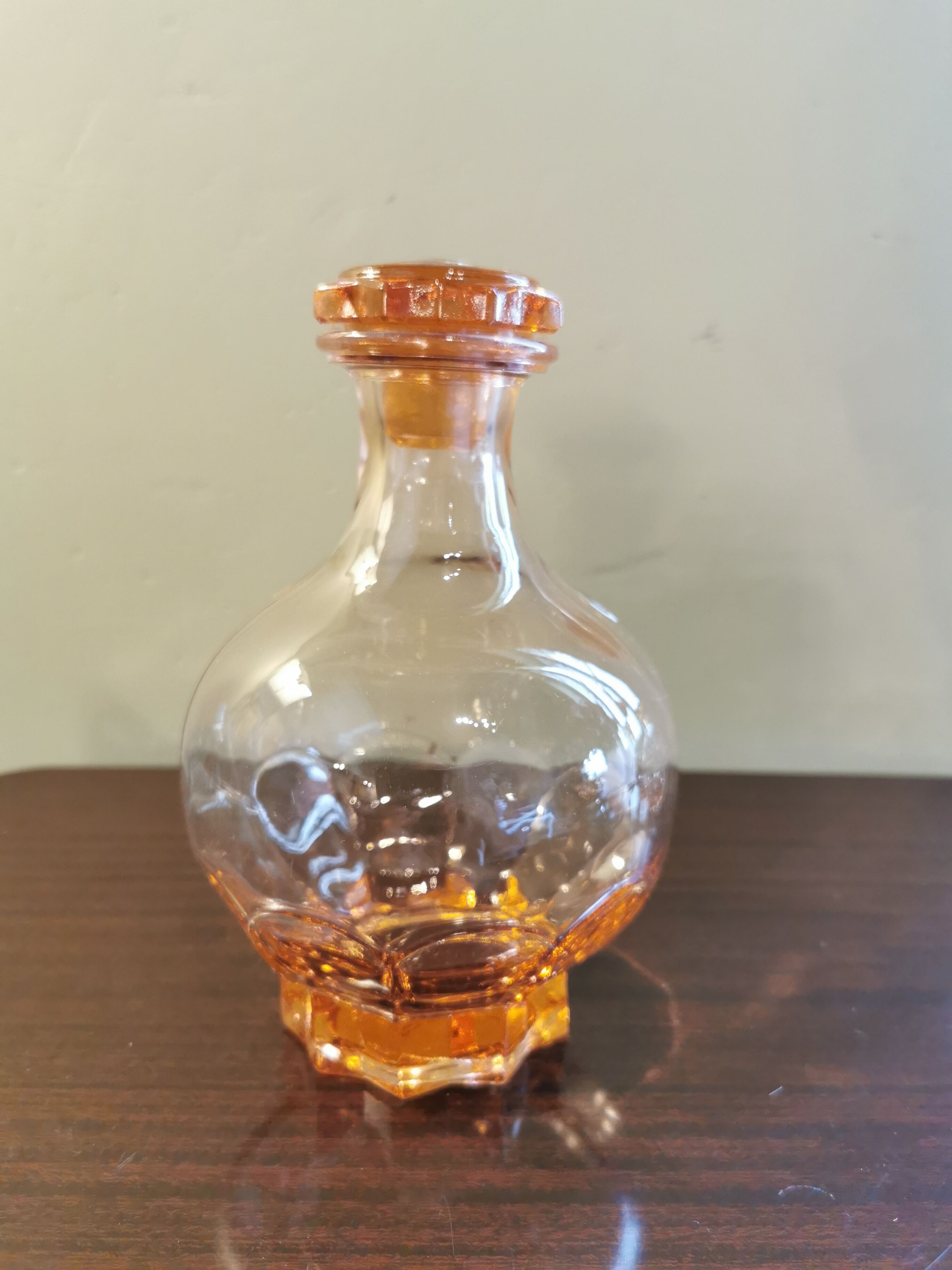 Pair of round art deco decanters