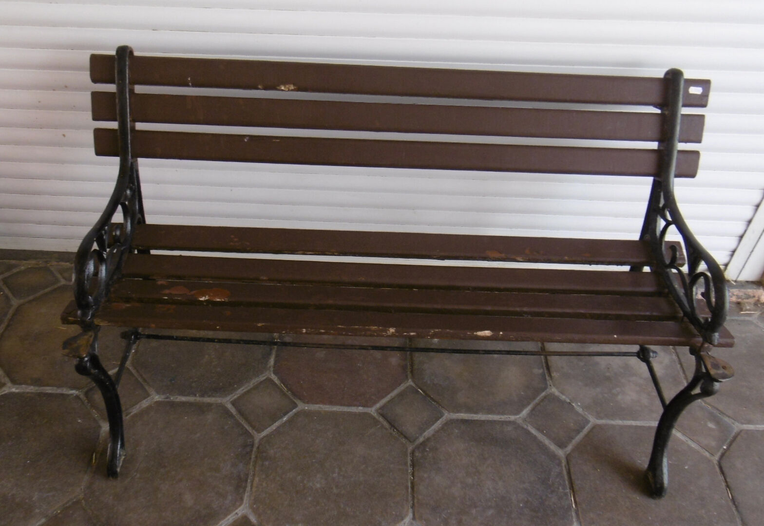 Old garden bench - wood and cast iron