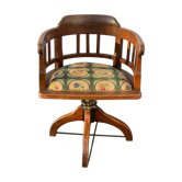 Antique oak swivel captains chair