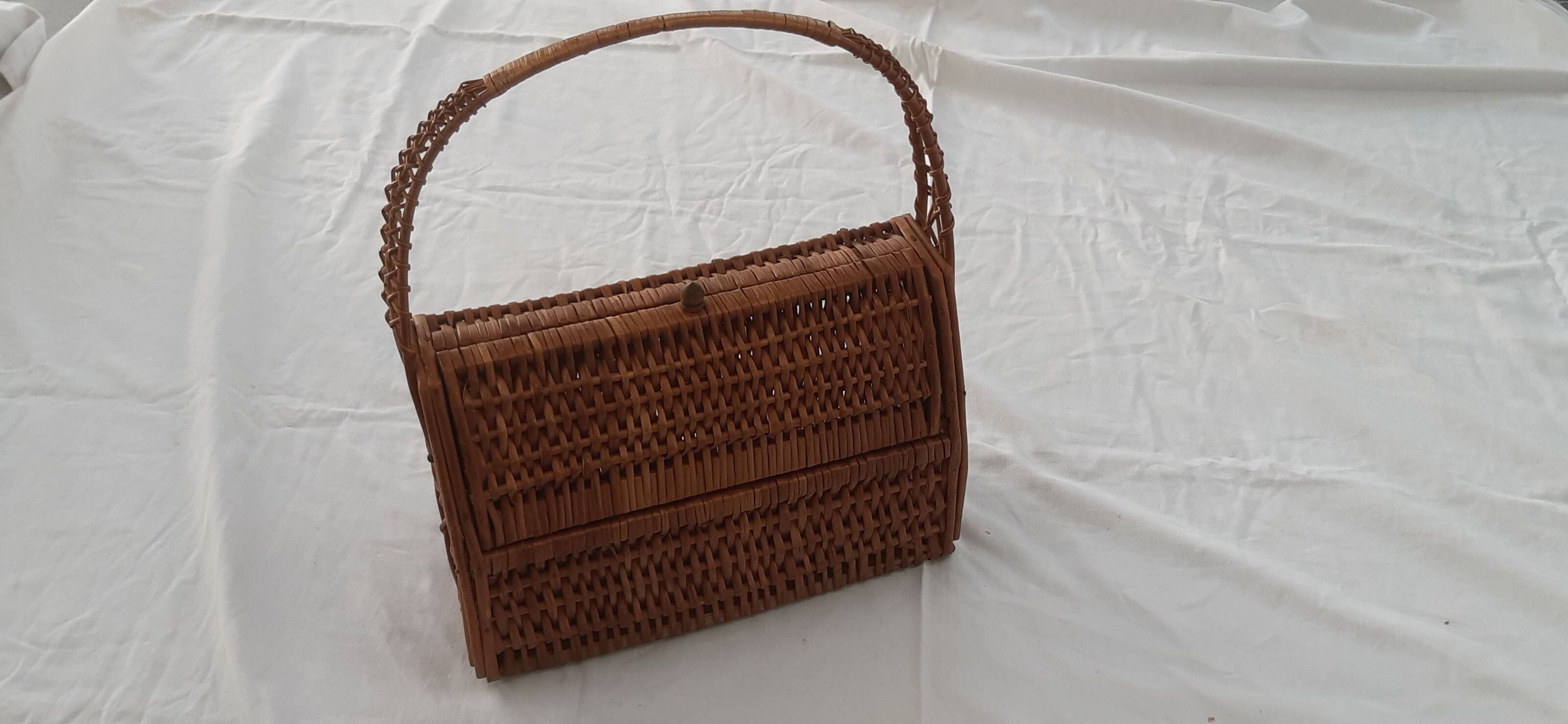 70s wicker handbag
