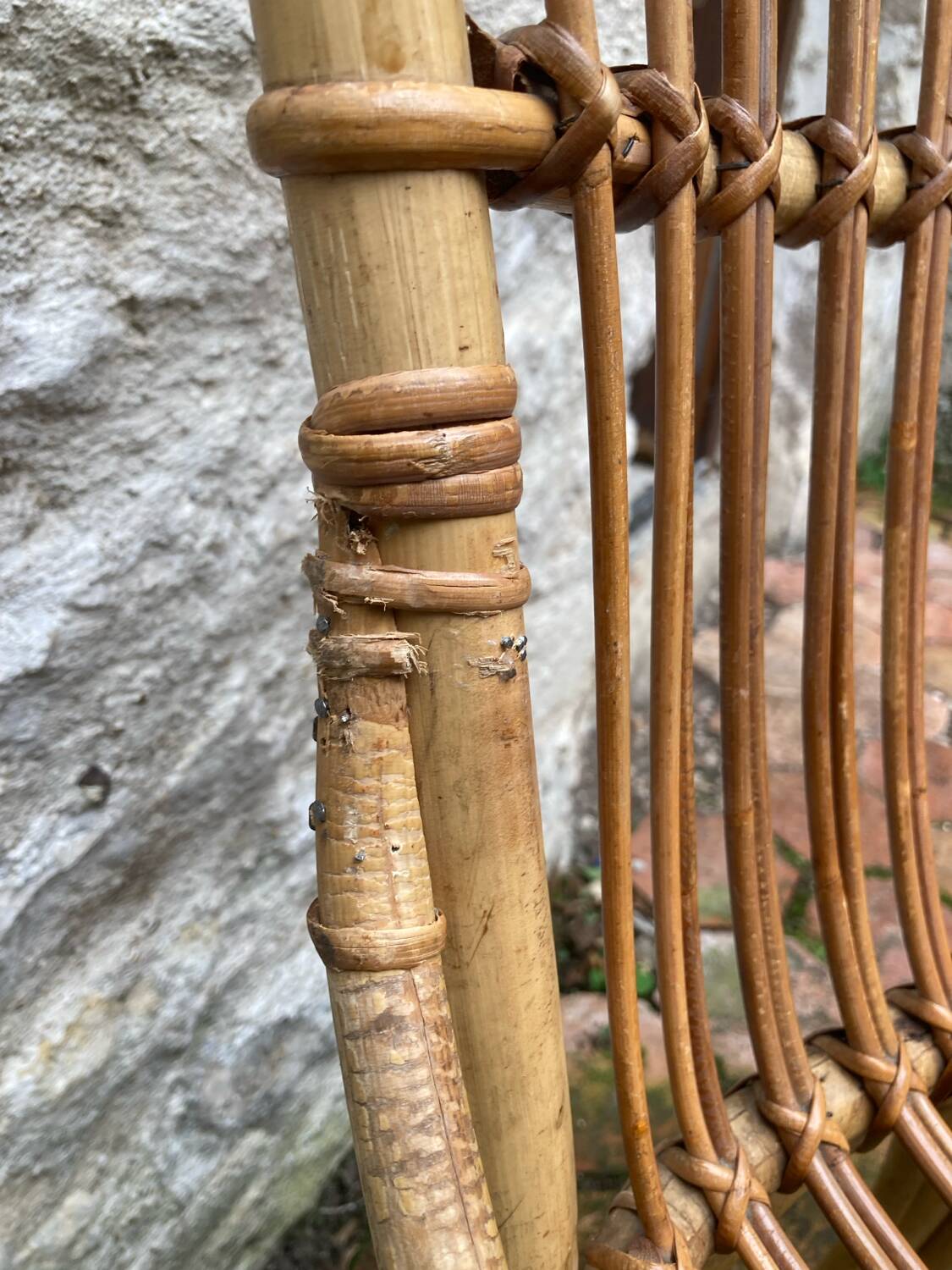 Lot de 10 chaises en rotin vintage