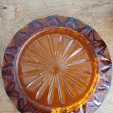 Amber glass ashtray