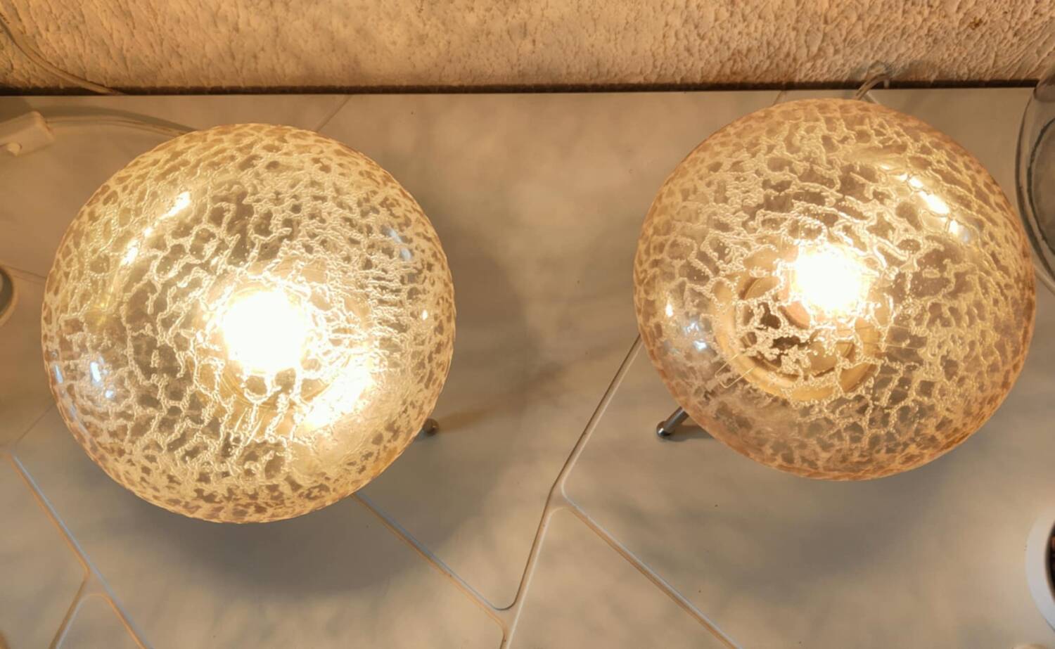 Pair of vintage 1980s Medusa lamps