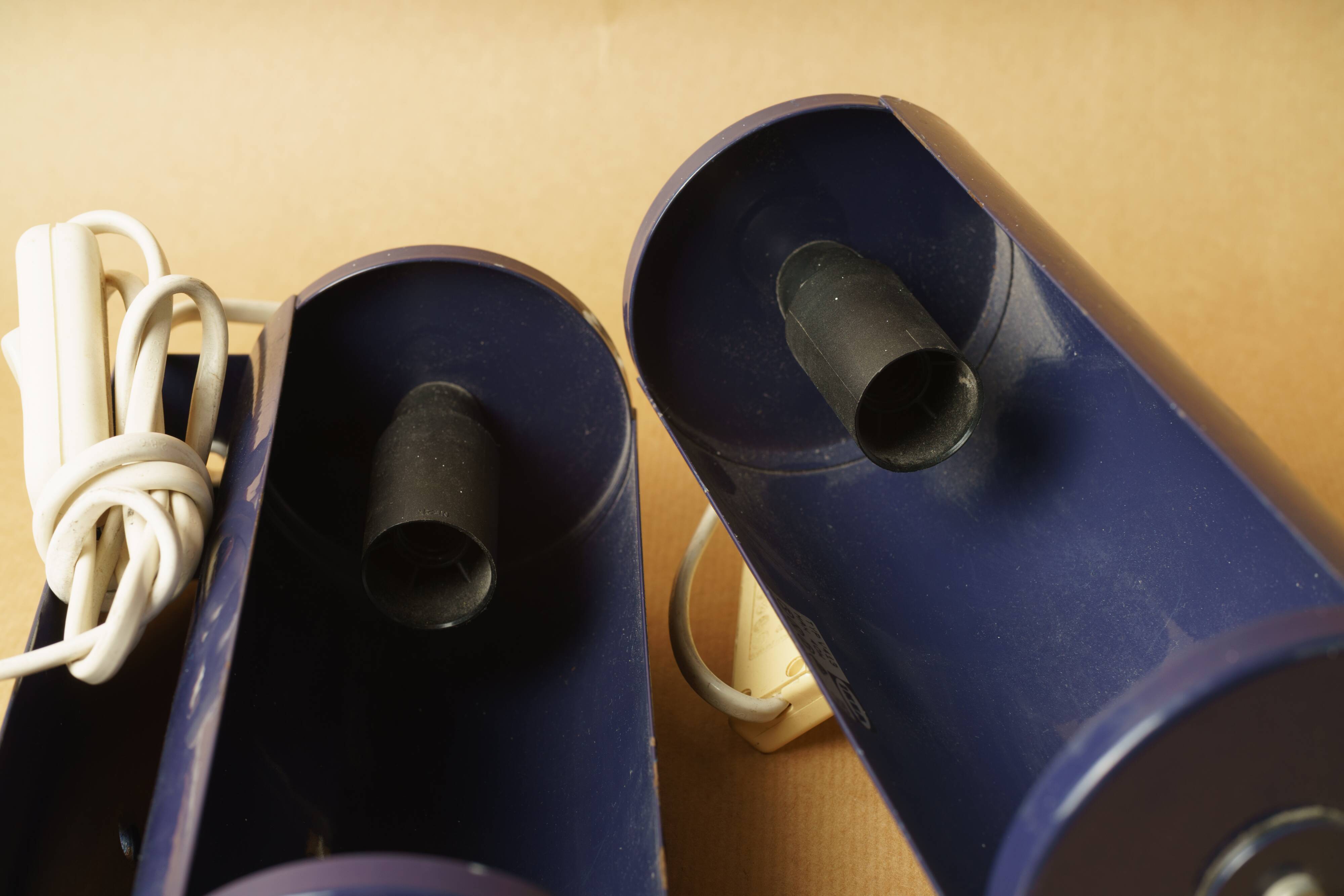 Pair of wall lamps Ikea V413 navy blue vintage design 1980