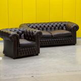 1990s Chesterfield Sofa and Chair