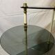 Smoked glass tripod side table, 1950