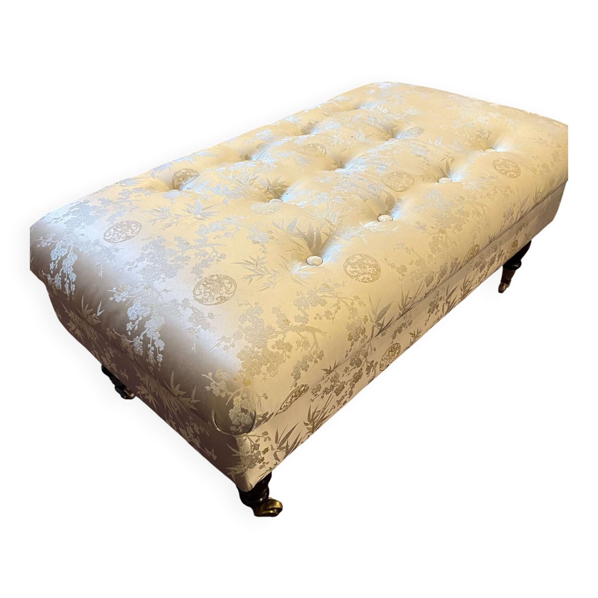 Vintage tufted Ottoman footstool. Ideal for decorators/resellers.
