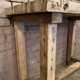 Etabli ancien en bois brut
