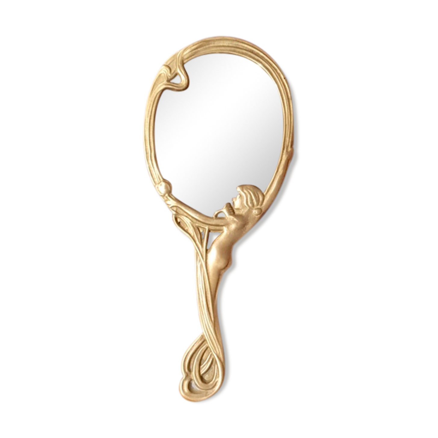 Art deco hand mirror