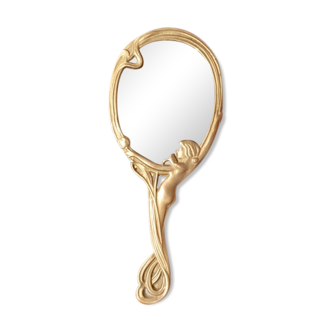 Art deco hand mirror