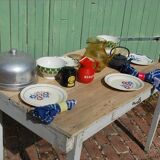 White farm table patinated