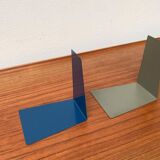 Mid-century German colourful minimalist metal bookends by Soennecken, 1960s, set of 16.