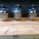 Set of 3 vintage Czech industrial pendant lights, 1950s
