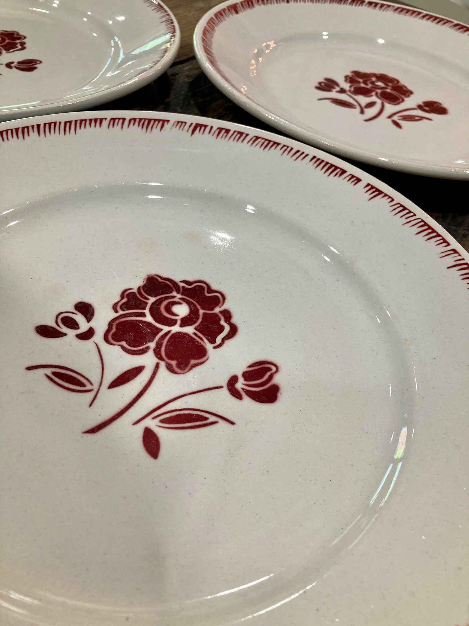 Set of 6 plates Fénal Badonviller model 39