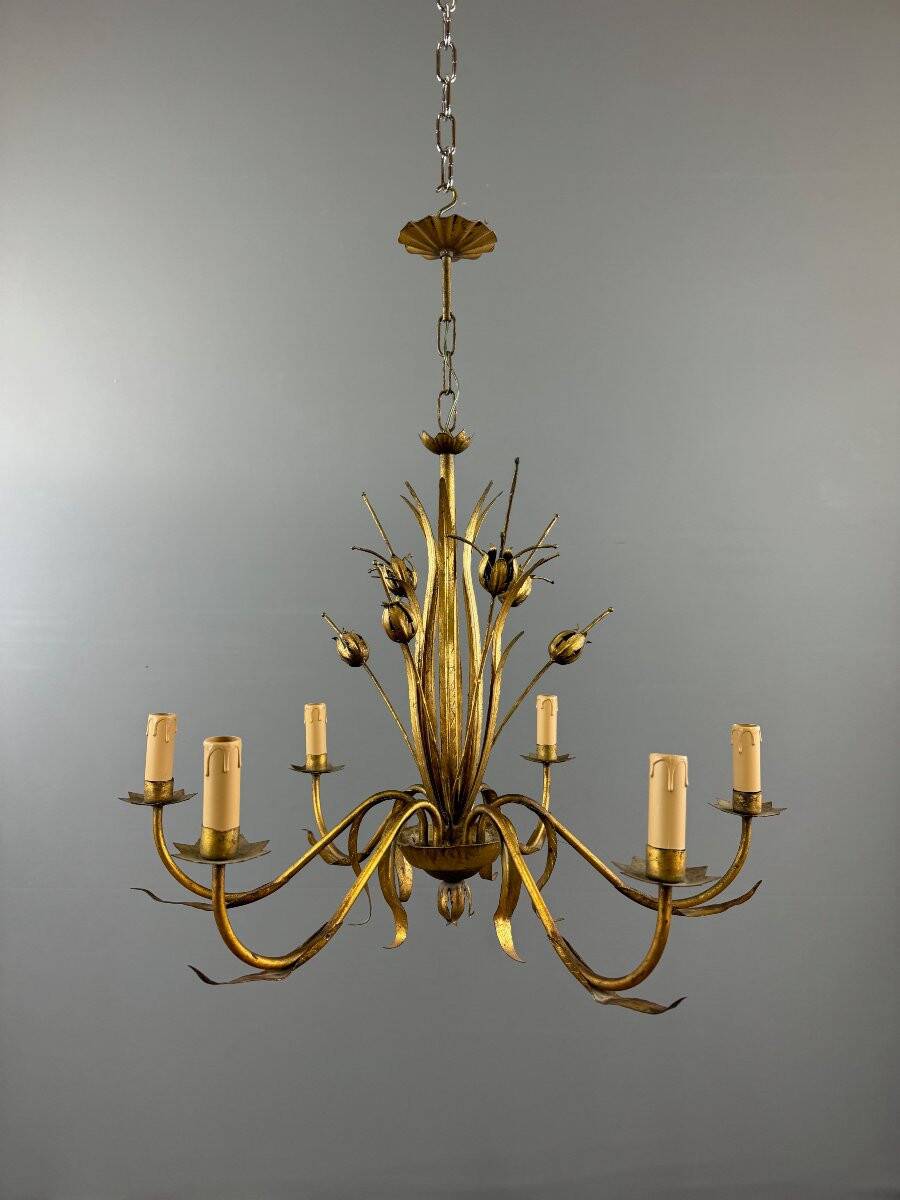 Gilded metal chandelier, Italy, circa 1950