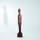 Dutch Brutalist carved wood sculpture of woman's figure, height 95cm, 1970s