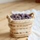 Vintage barbotine sugar bowl / sweet jar blackberry basket