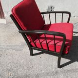 Armchair years 50 red fabric