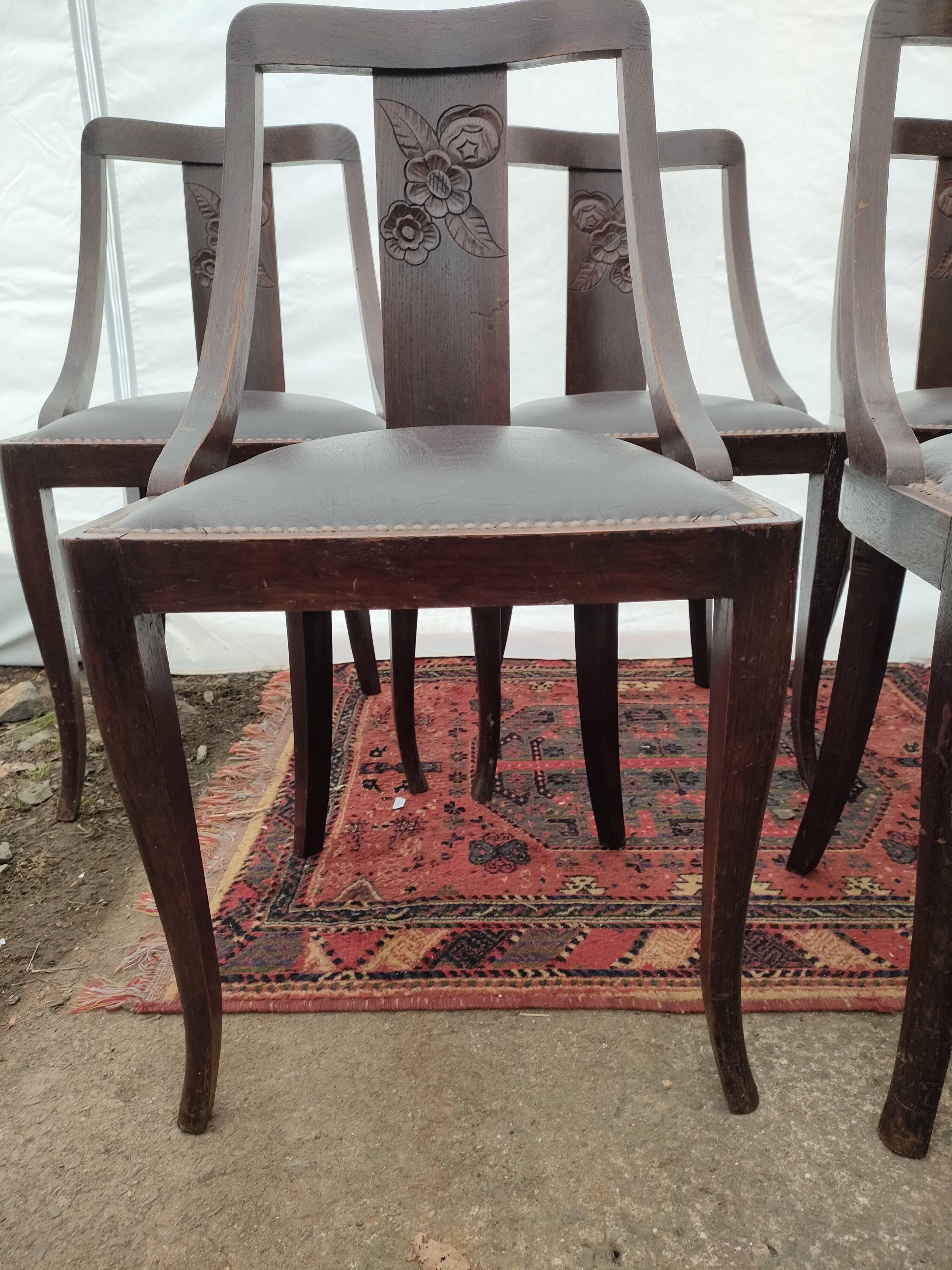 6 art deco period dining chairs