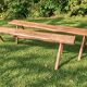 Pair of antique farmhouse benches in solid wood – brutalist style – 180 cm