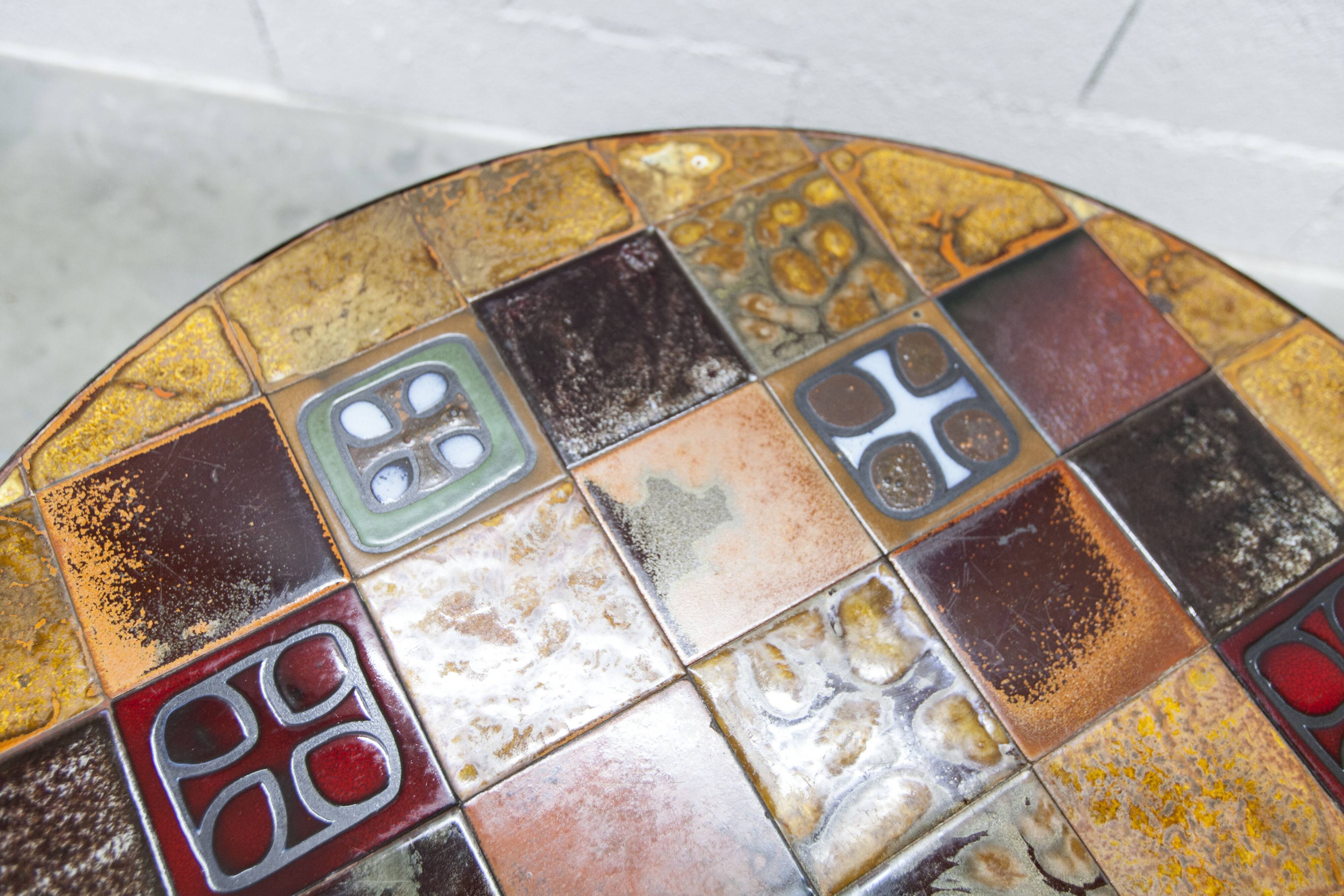 Table basse ronde céramique de Jean Gregorieff