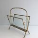 Bamboo-style brass magazine rack from the Baguès house.