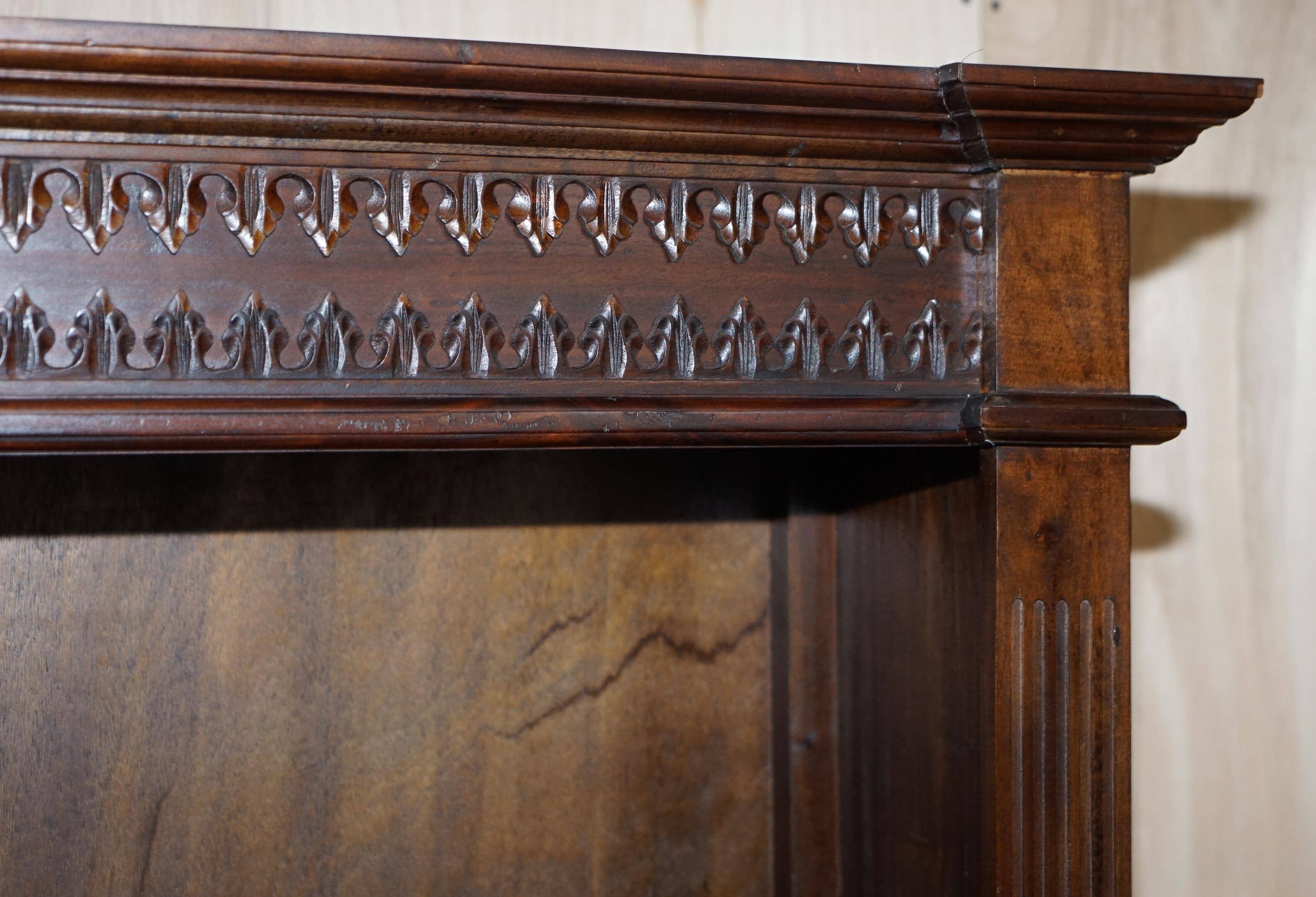 X3 vintage open libraries carved in Jacobean style