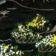 Vintage coffee table year 60 Japanese décor compass feet signed Sandie