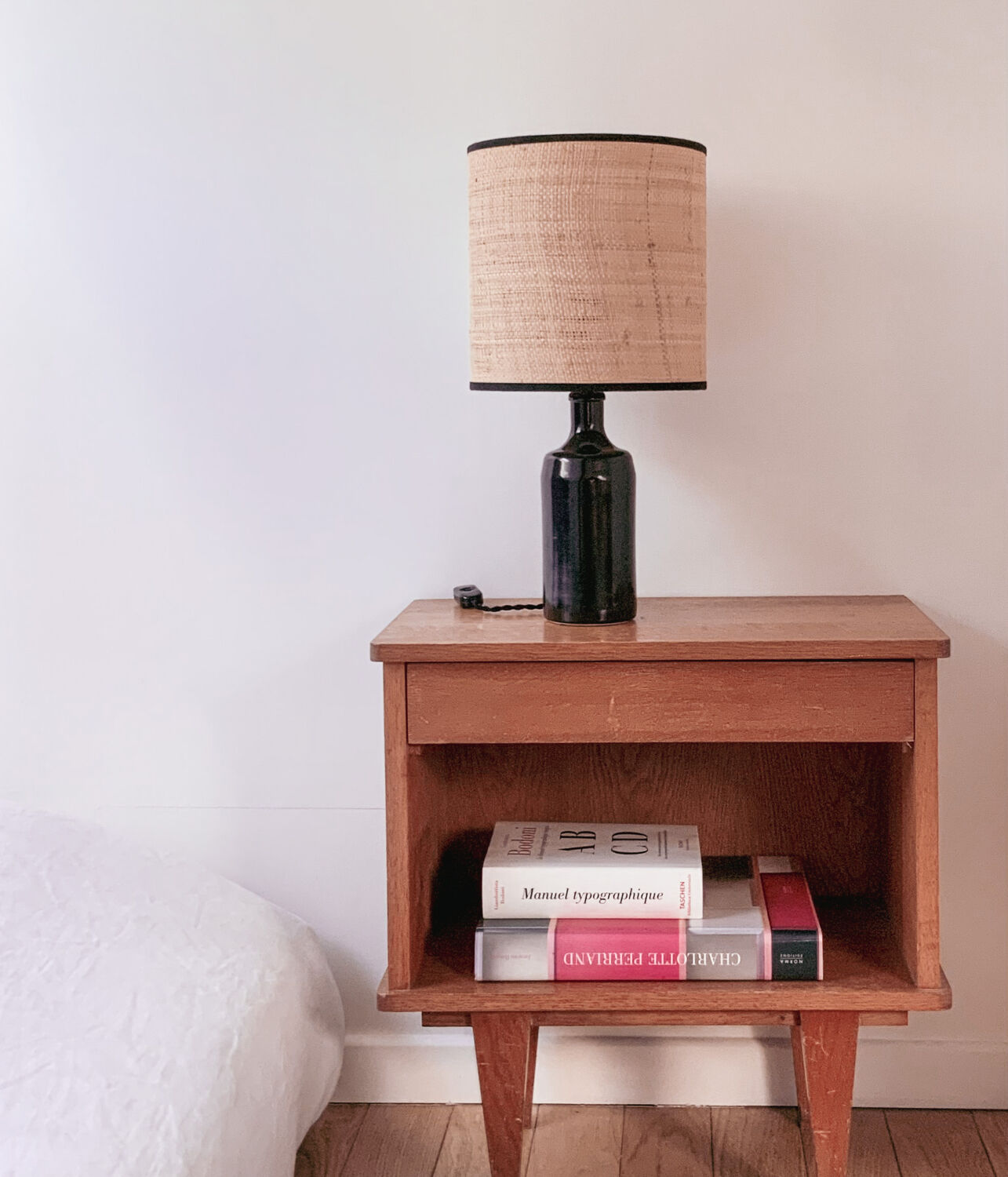 Sandstone and rabane lamp