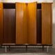 Wardrobe 1970 teak 4 doors half wardrobe half shelf 182 cm