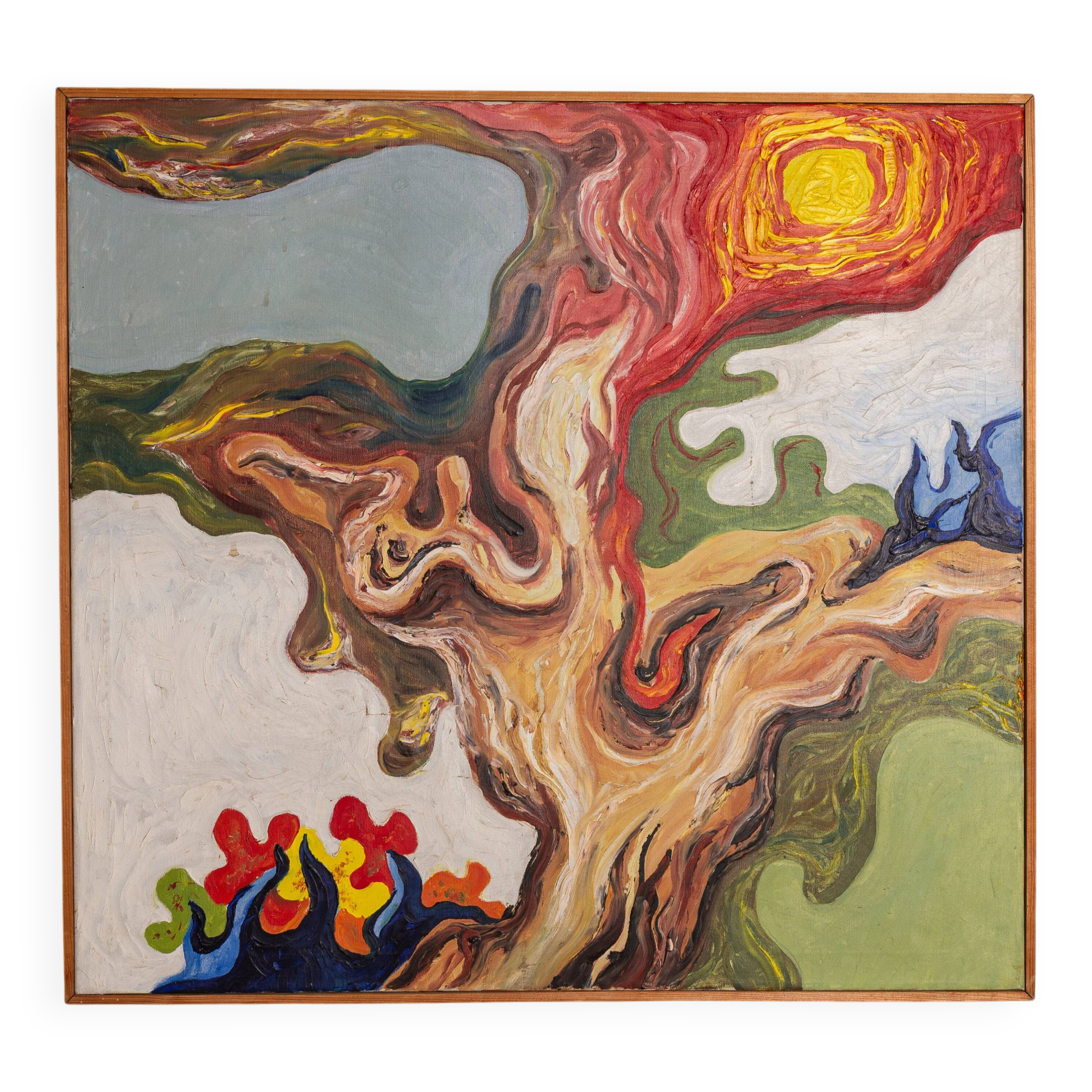 Abstract painting of a figure under the sun - 2 of 2