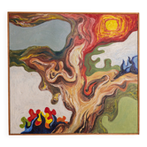 Abstract painting of a figure under the sun - 2 of 2
