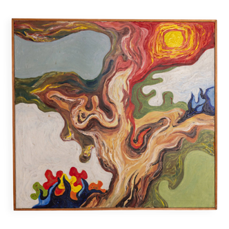 Abstract painting of a figure under the sun - 2 of 2